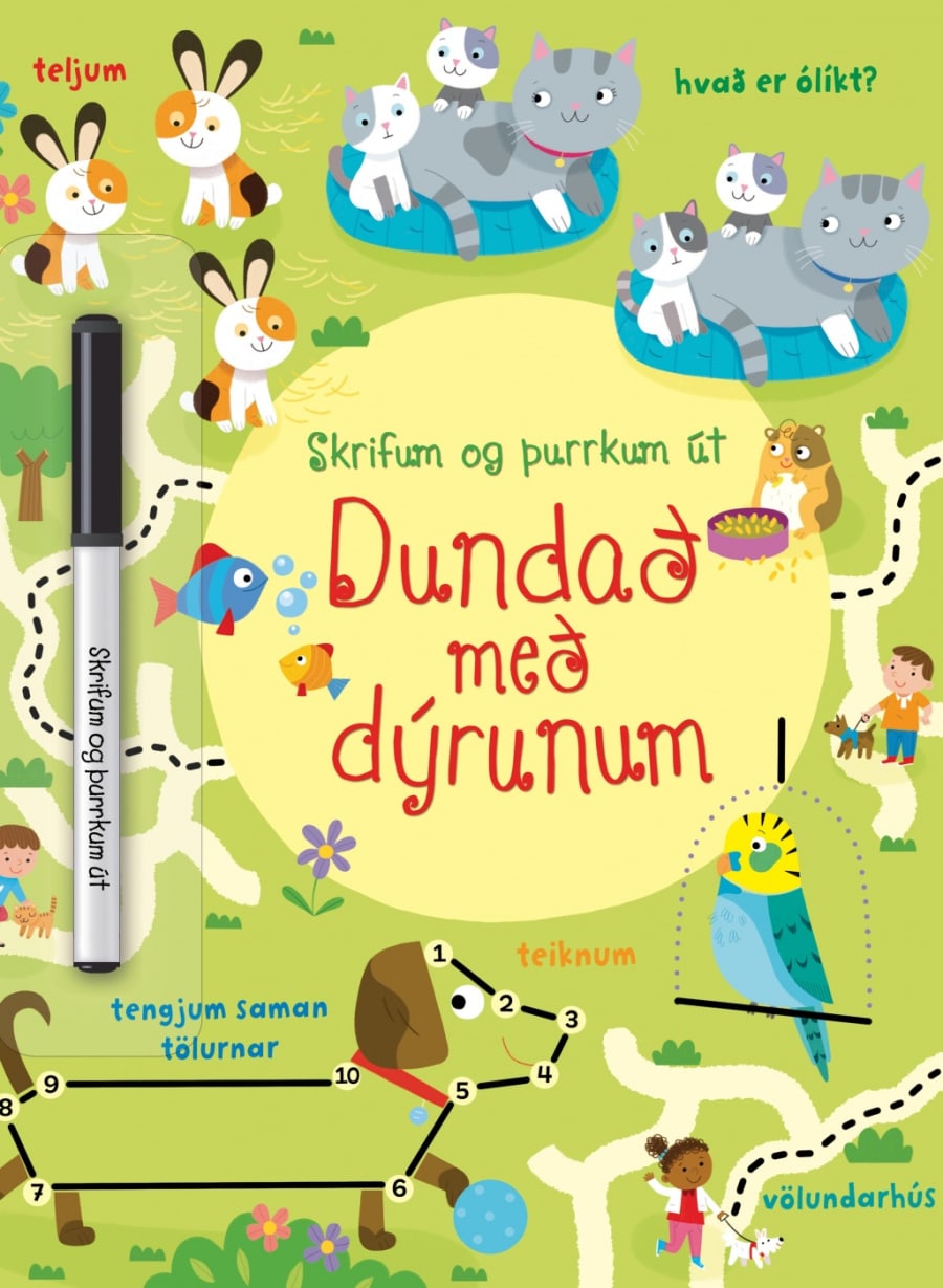 Dundað með dýrunum - skrifum og þurrkum út