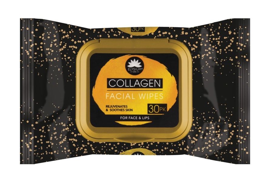 Elysium spa collagen blautþurrkur fyrir andlit 30 stk
