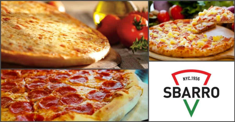 Ekta 12 tommu New York pizza hjá Sbarro 
