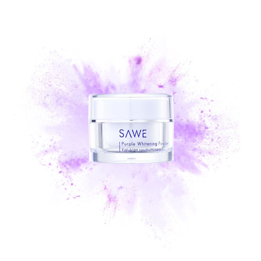 Fjólublátt tannhvíttunarpúður