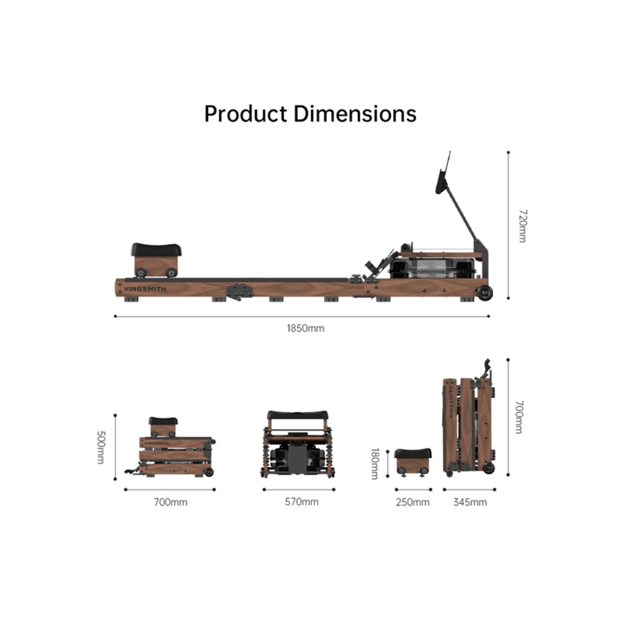Kingsmith Rowing Machine WR3L samanbrjótanleg vatnsróðravél