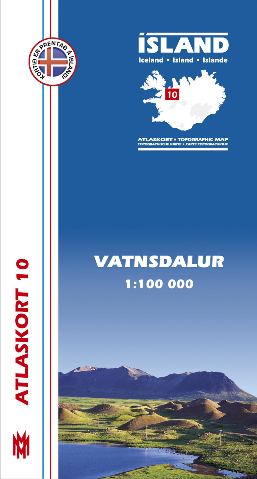 Vatnsdalur 1:100 000 - Atlaskort 10