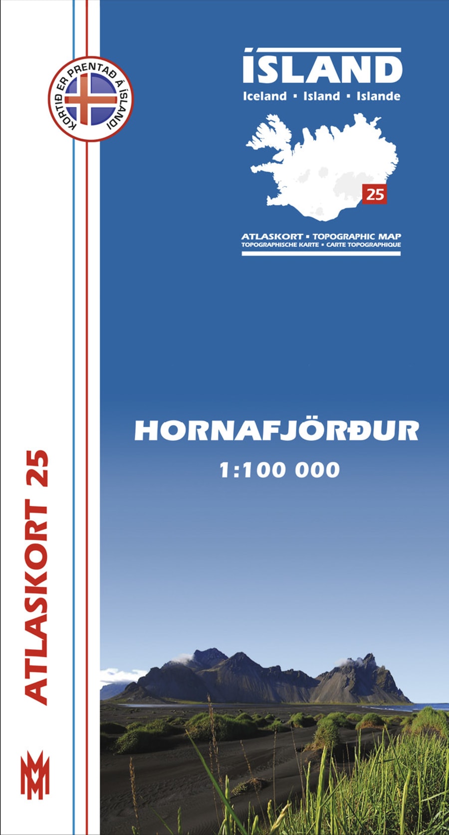 Hornafjörður 1:100 000 - Atlaskort 25