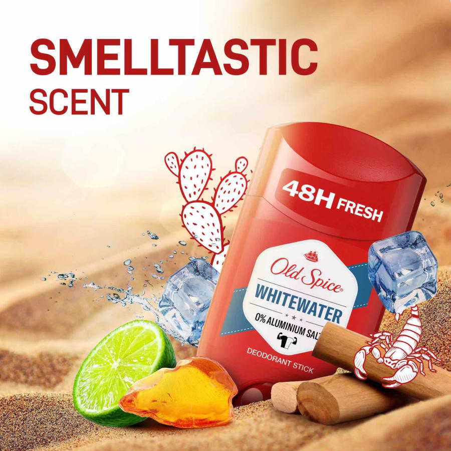 Old Spice Whitewater Deodorant Stick, Svitalygtareyðir, 50ml