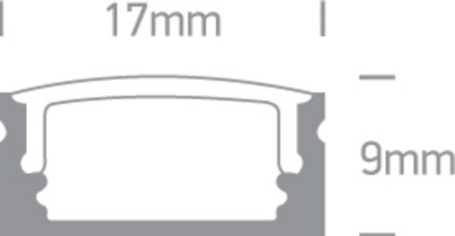 PRÓFÍLL 2 METRAR Black +PC black diffuser