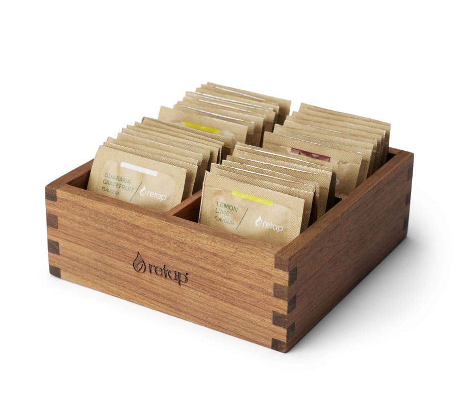 Retap freyðitöflur í viðarkassa - 24 stk í kassa