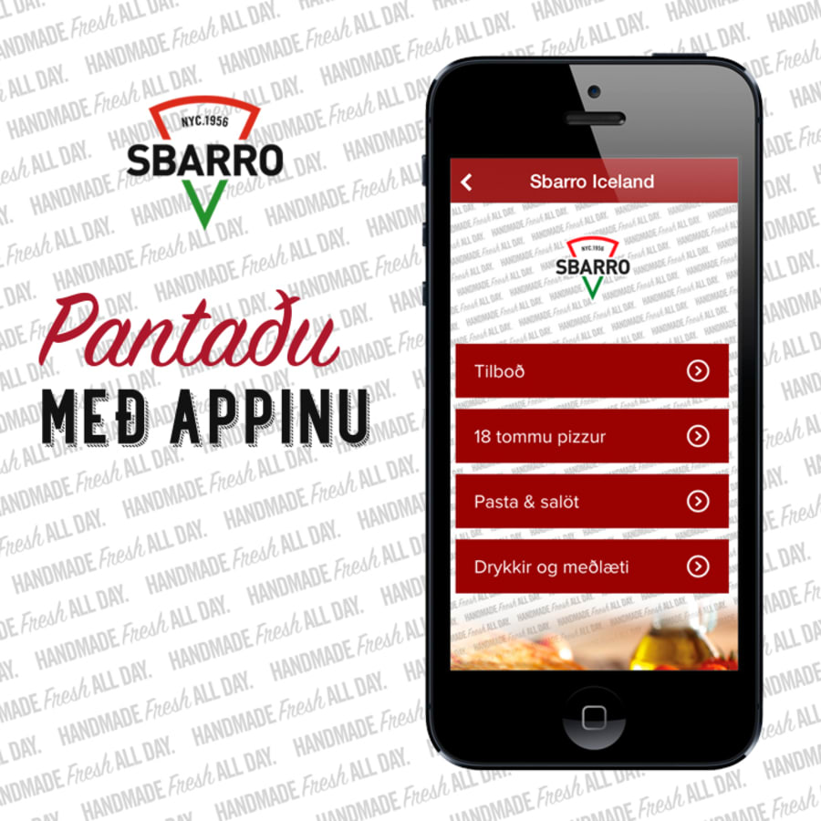 Ekta 12 tommu New York pizza hjá Sbarro 