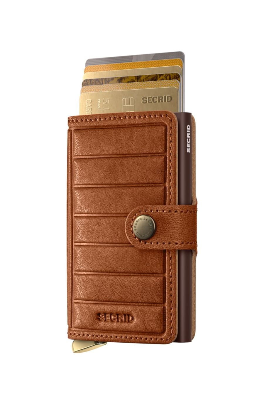 Secrid Miniwallet - Emboss Lines - Cognac Brown