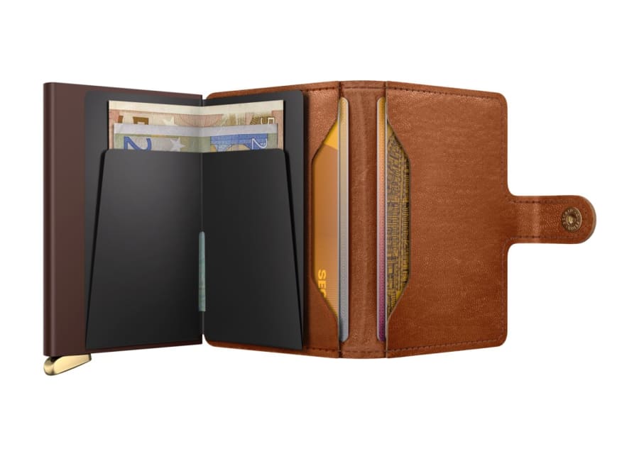 Secrid Miniwallet - Emboss Lines - Cognac Brown