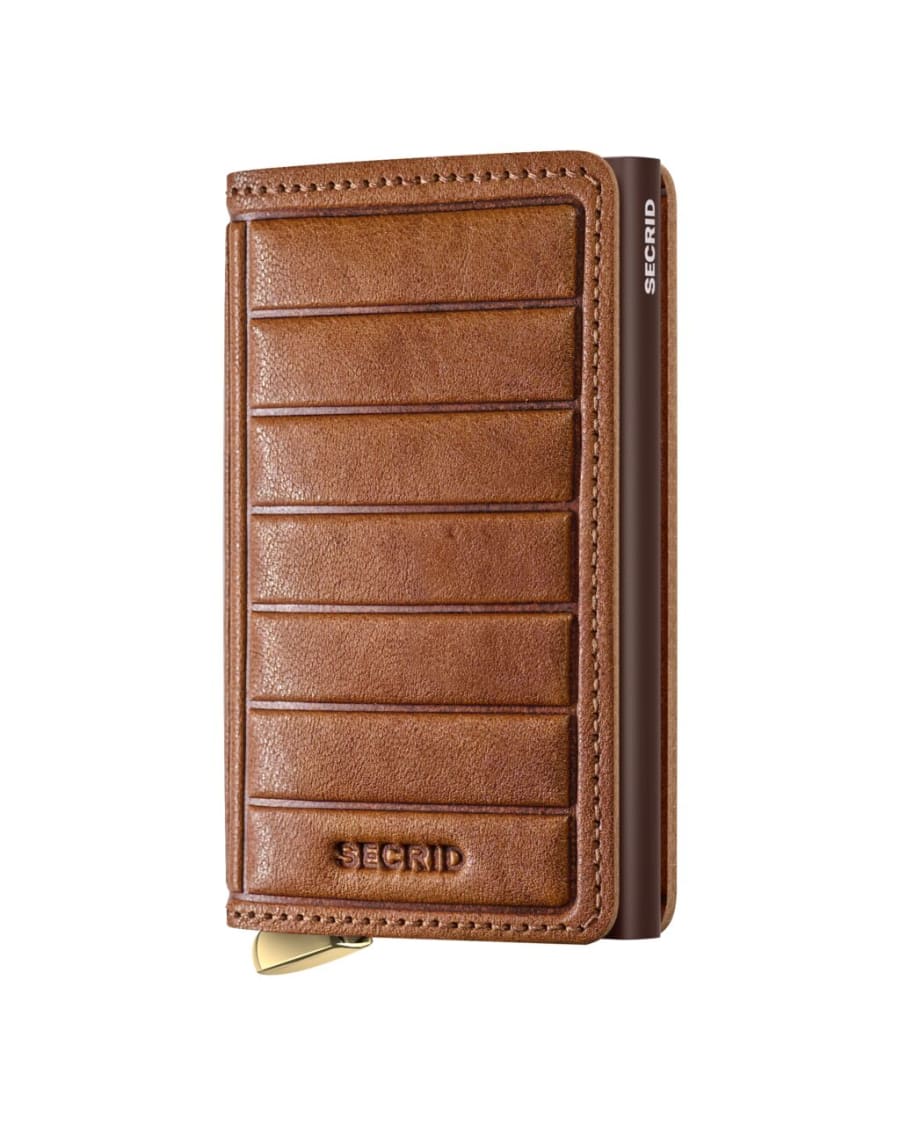 Secrid Slimwallet - Emboss Lines - Cognac Brown