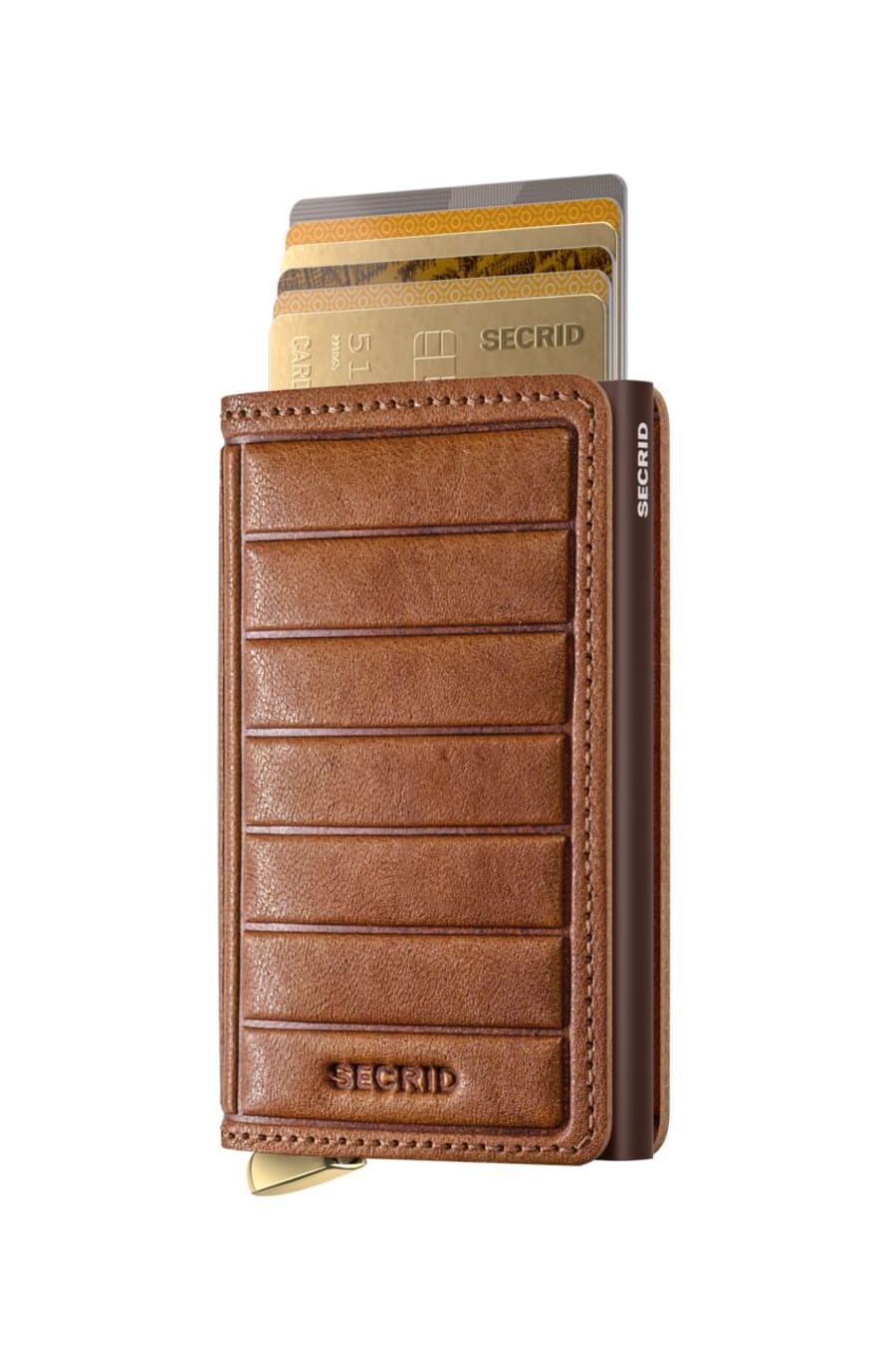 Secrid Slimwallet - Emboss Lines - Cognac Brown