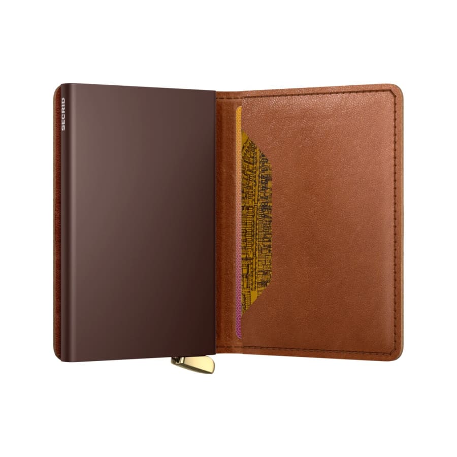 Secrid Slimwallet - Emboss Lines - Cognac Brown