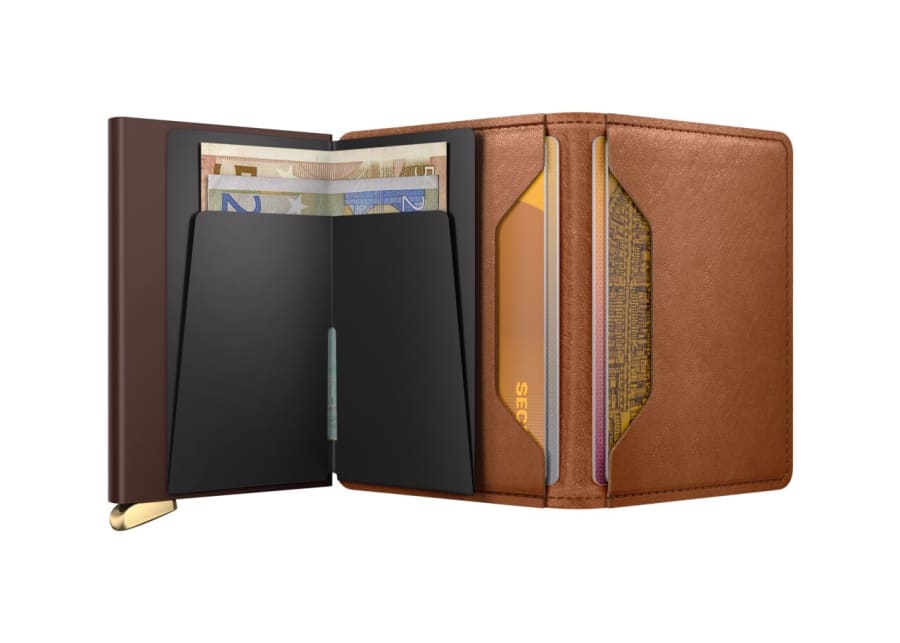 Secrid Slimwallet - Emboss Lines - Cognac Brown