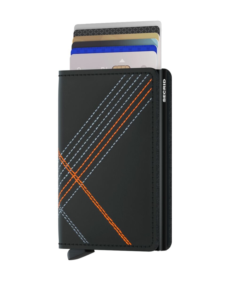 Secrid Slimwallet - Stitch Linea Black/Orange