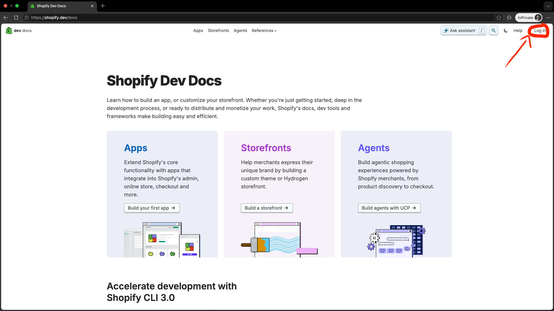 Log in to Shopify