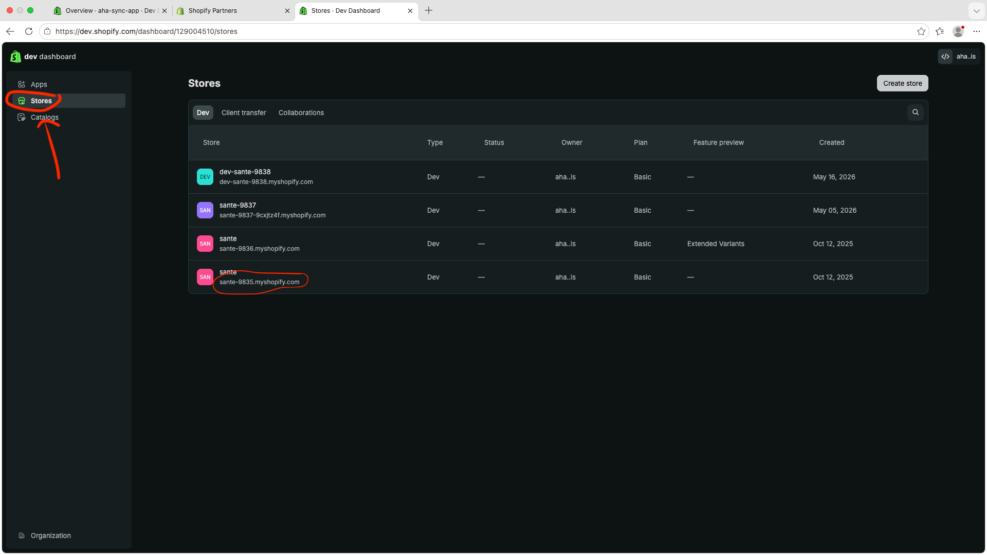 Find the store domain