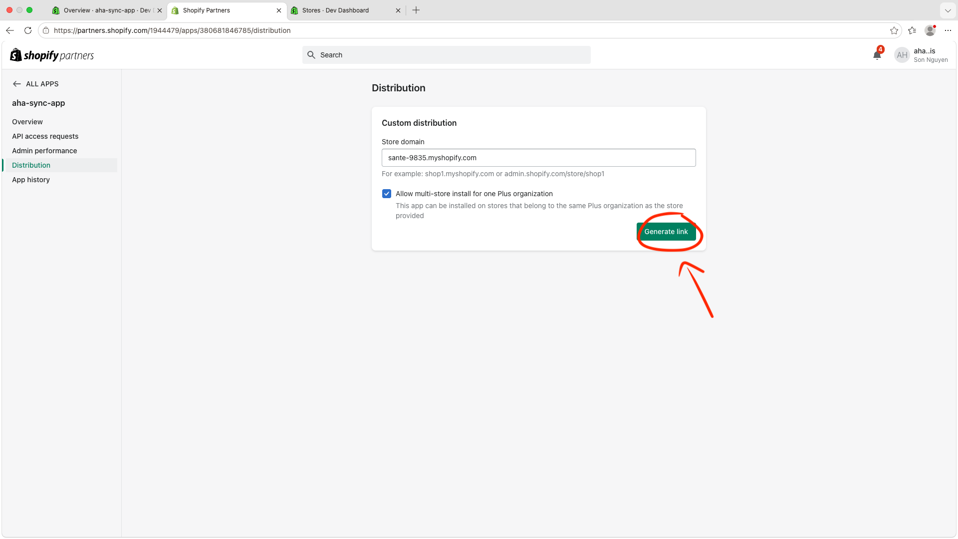 Generate install link